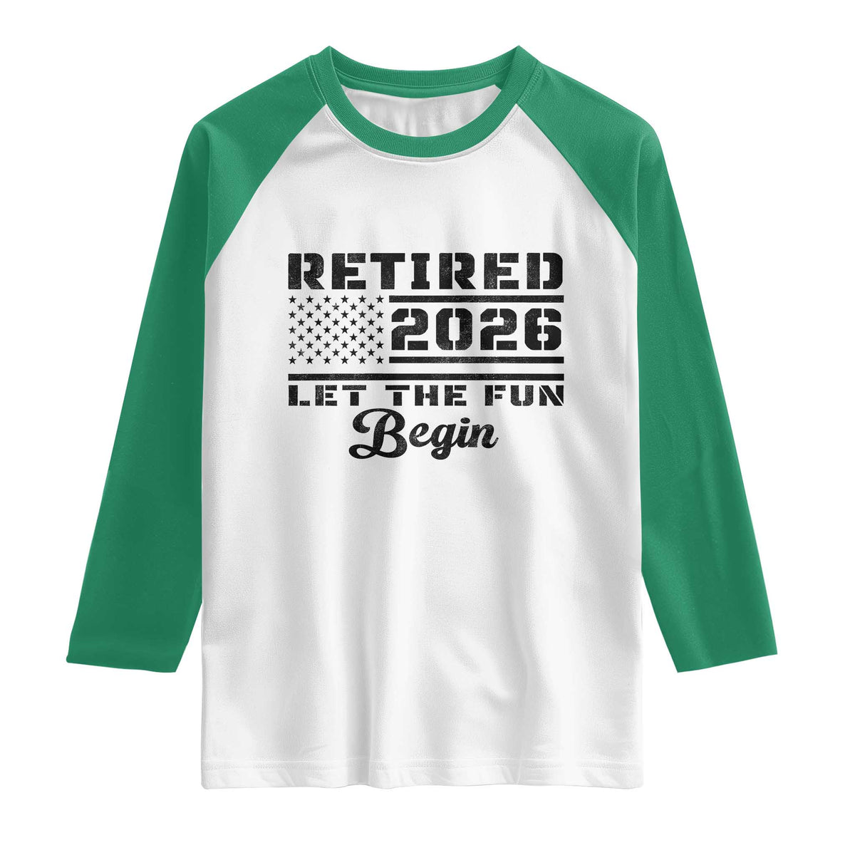 Retirement 2026 Raglan Shirt Cool Retired Gift American Flag