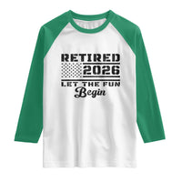Retirement 2026 Raglan Shirt Cool Retired Gift American Flag
