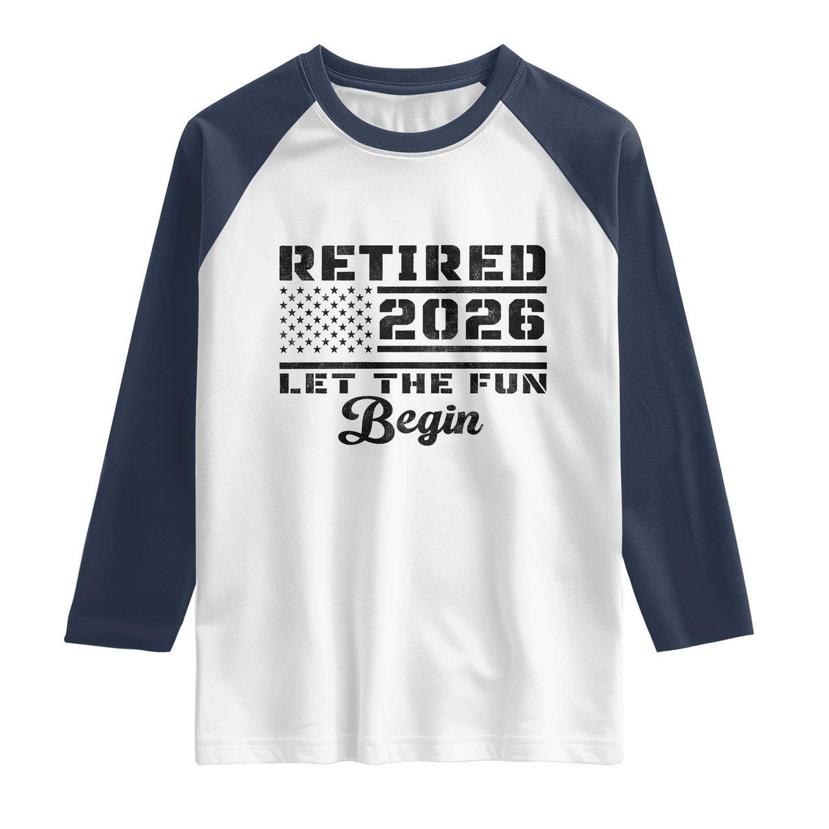Retirement 2026 Raglan Shirt Cool Retired Gift American Flag