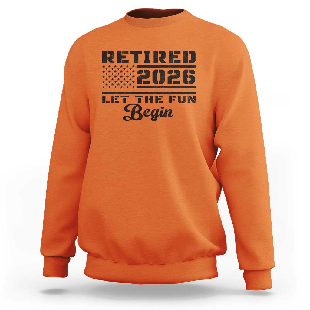 Retirement 2026 Sweatshirt Cool Retired Gift American Flag