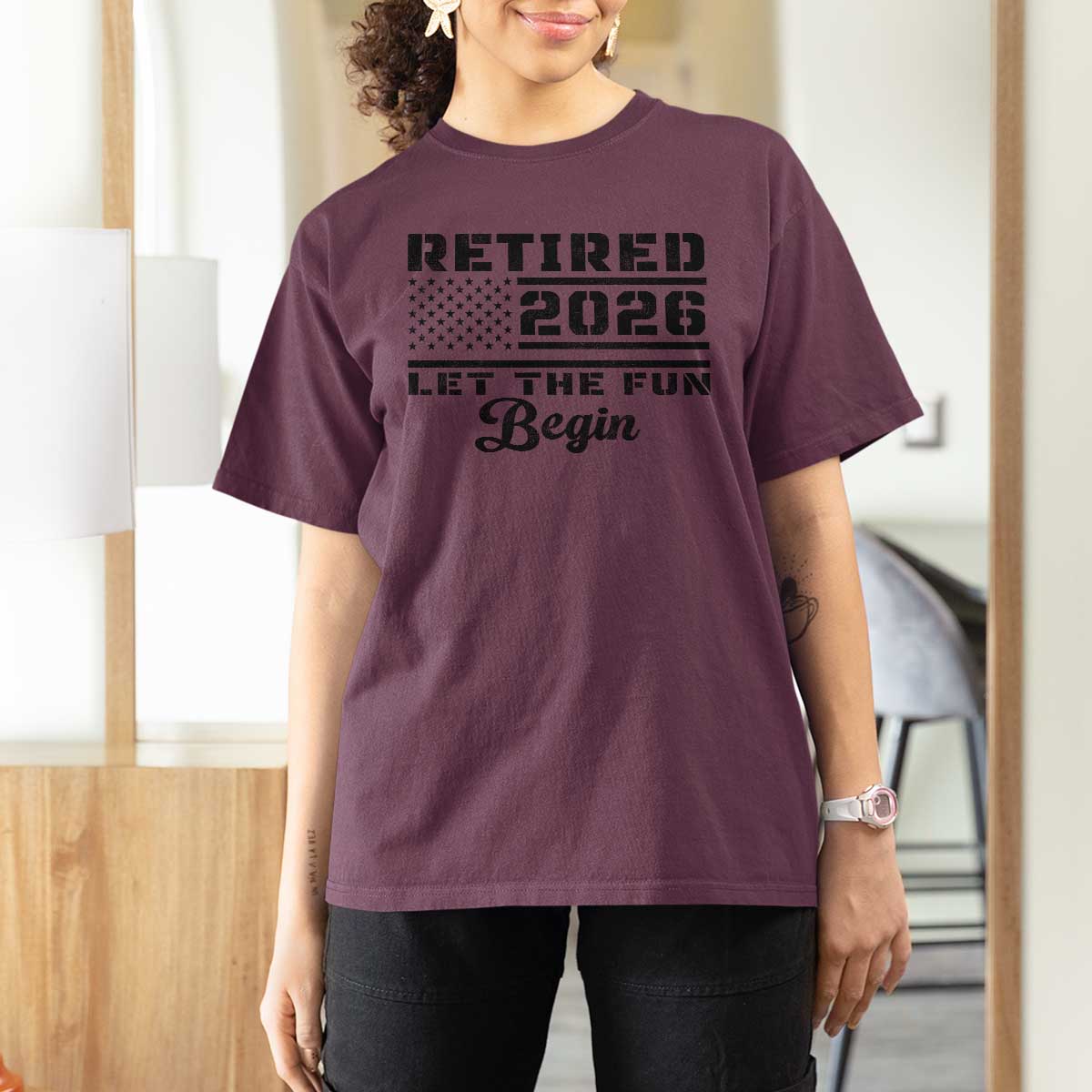 Retirement 2026 T Shirt For Women Cool Retired Gift American Flag