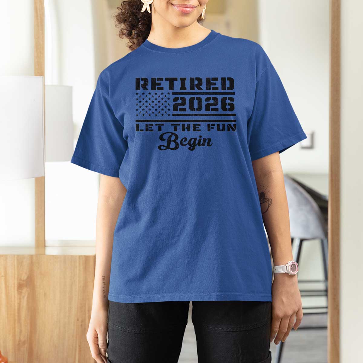 Retirement 2026 T Shirt For Women Cool Retired Gift American Flag