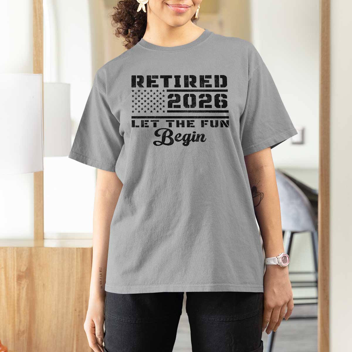 Retirement 2026 T Shirt For Women Cool Retired Gift American Flag
