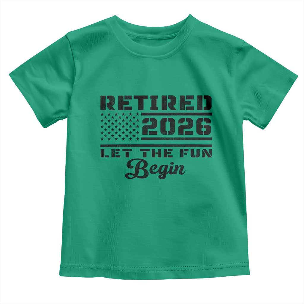 Retirement 2026 Toddler T Shirt Cool Retired Gift American Flag