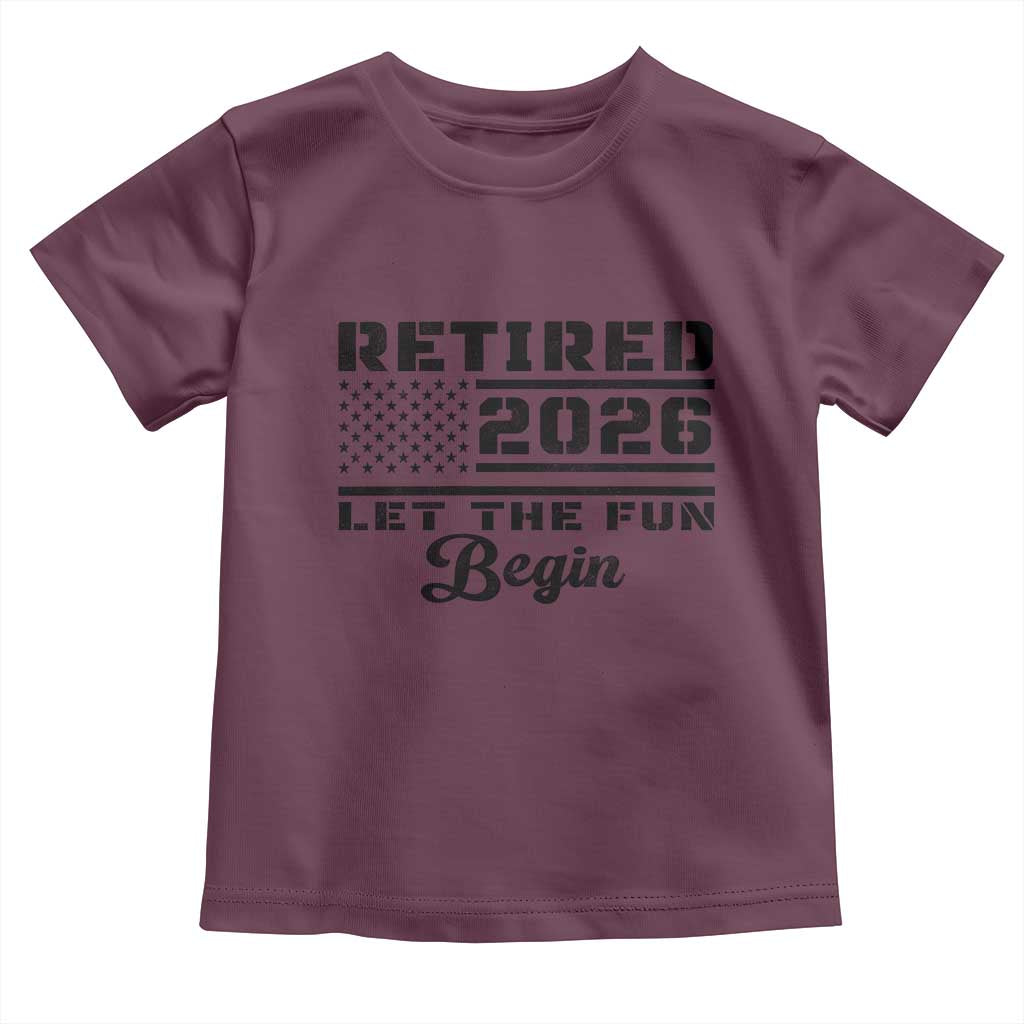 Retirement 2026 Toddler T Shirt Cool Retired Gift American Flag