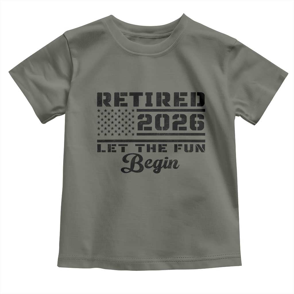 Retirement 2026 Toddler T Shirt Cool Retired Gift American Flag