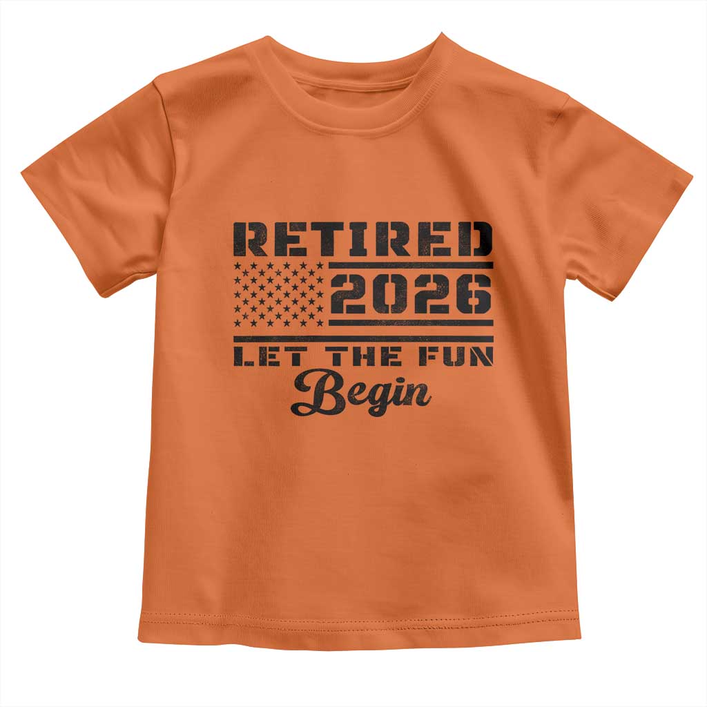 Retirement 2026 Toddler T Shirt Cool Retired Gift American Flag