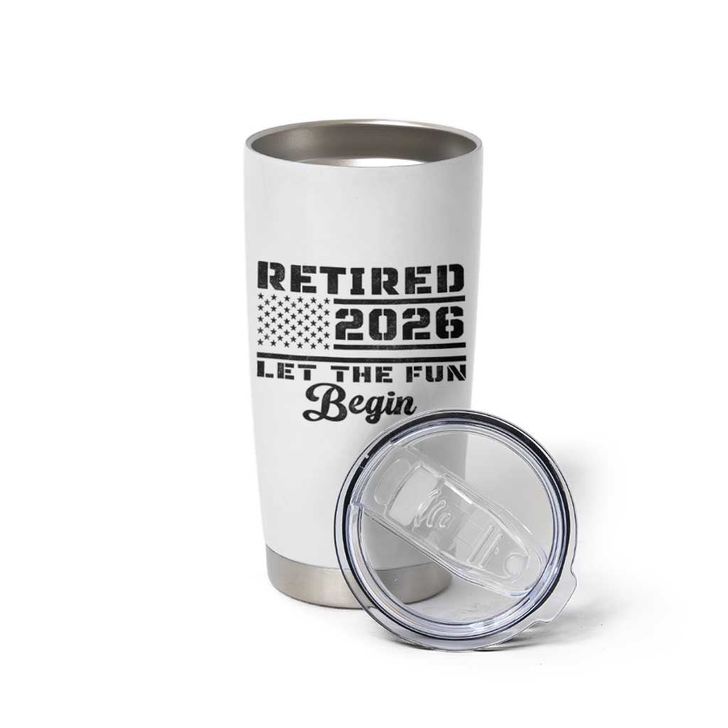 Retirement 2026 Tumbler Cup Cool Retired Gift American Flag