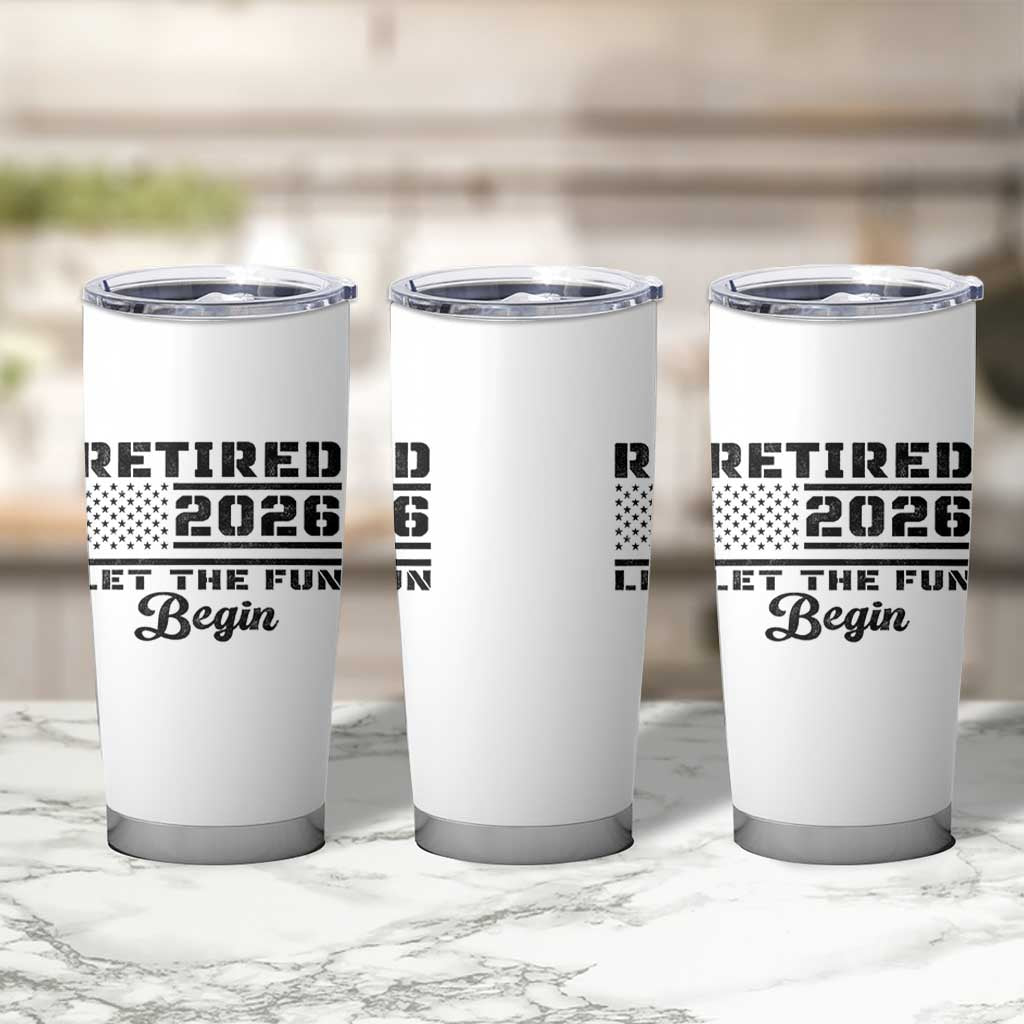 Retirement 2026 Tumbler Cup Cool Retired Gift American Flag
