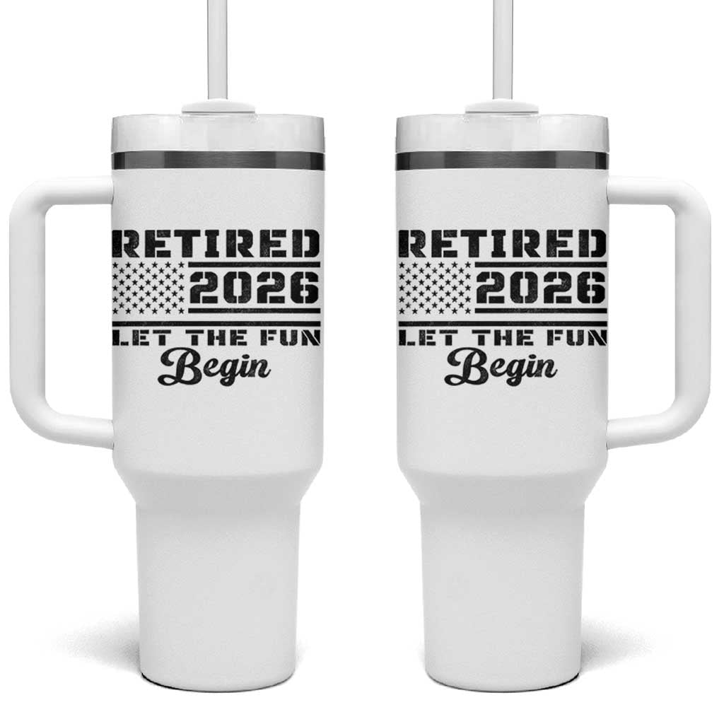 Retirement 2026 Tumbler With Handle Cool Retired Gift American Flag