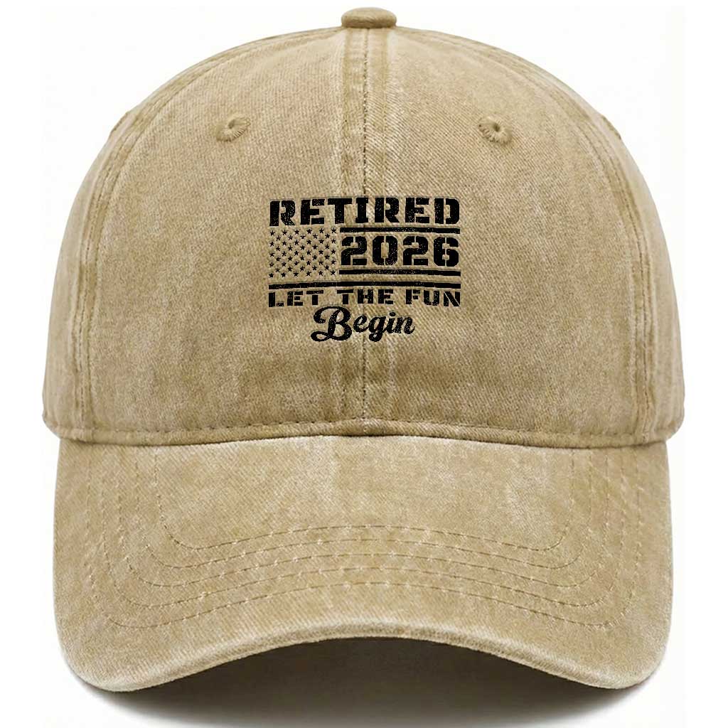 Retirement 2026 Washed Cotton Baseball Cap Cool Retired Gift American Flag