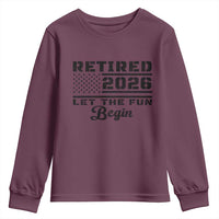 Retirement 2026 Youth Sweatshirt Cool Retired Gift American Flag