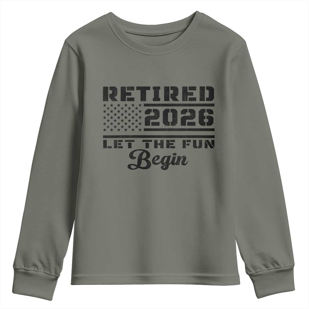 Retirement 2026 Youth Sweatshirt Cool Retired Gift American Flag