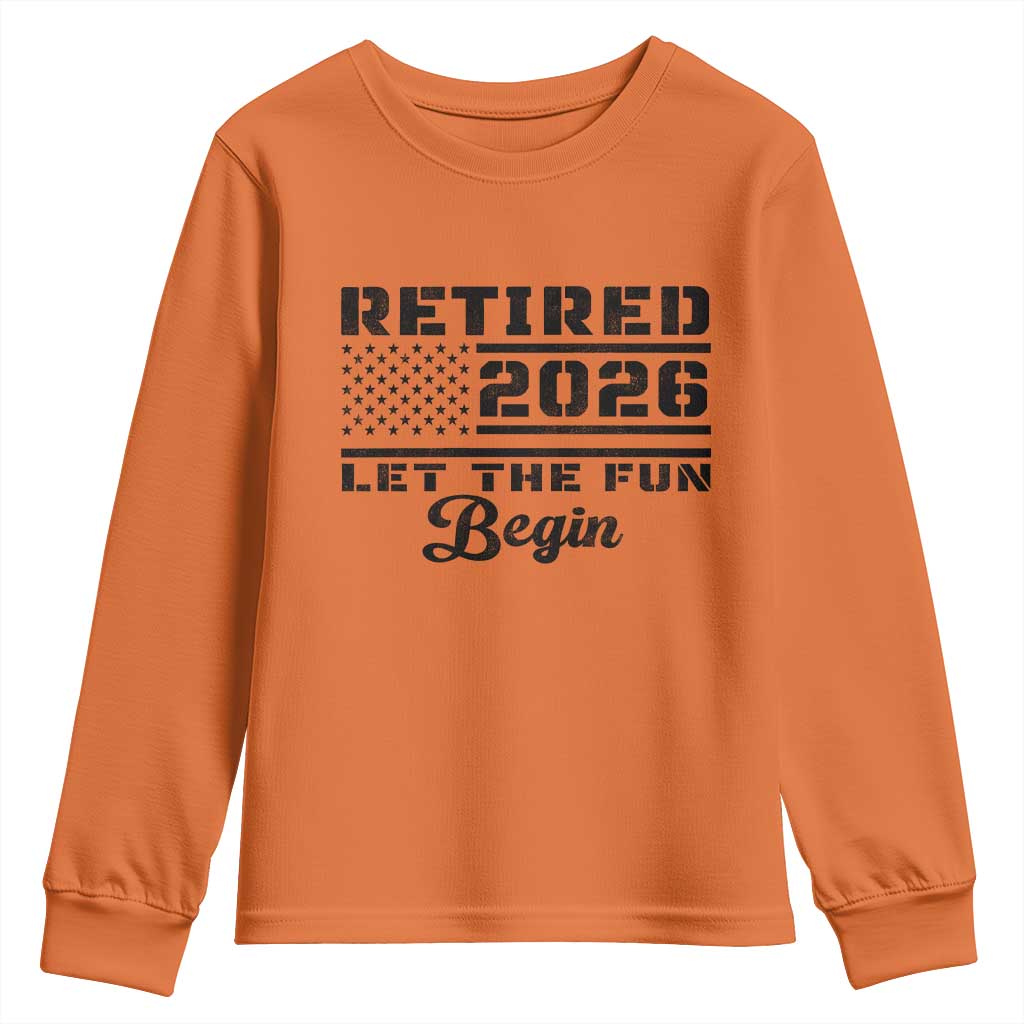 Retirement 2026 Youth Sweatshirt Cool Retired Gift American Flag