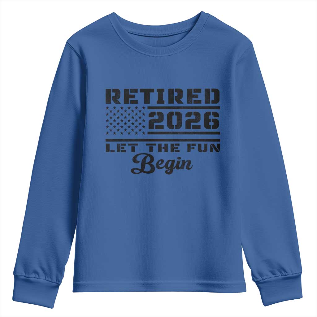 Retirement 2026 Youth Sweatshirt Cool Retired Gift American Flag