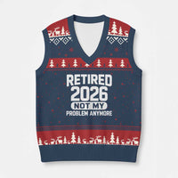 Retired 2026 V-Neck Knit Sweater Vest Not My Problems Anymore Farewell Goodbye Gifts for Coworkers