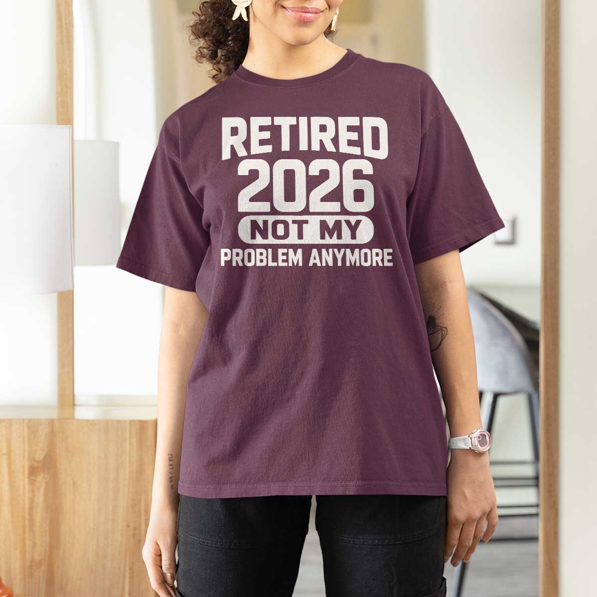 Retired 2026 T Shirt For Women Not My Problems Anymore Farewell Goodbye Gifts for Coworkers