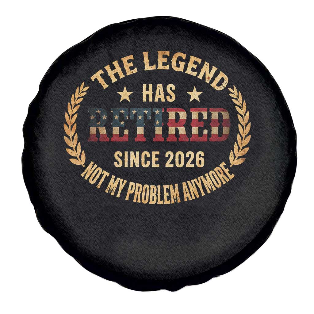 Retirement Gifts For Men 2026 Spare Tire Cover The Legend Has Retired Retired Not My Problems Anymore US Flag