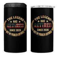 Retirement Gifts For Men 2026 4 in 1 Can Cooler Tumbler The Legend Has Retired Retired Not My Problems Anymore US Flag