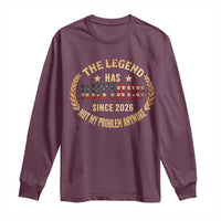 Retirement Gifts For Men 2026 Long Sleeve Shirt The Legend Has Retired Retired Not My Problems Anymore US Flag