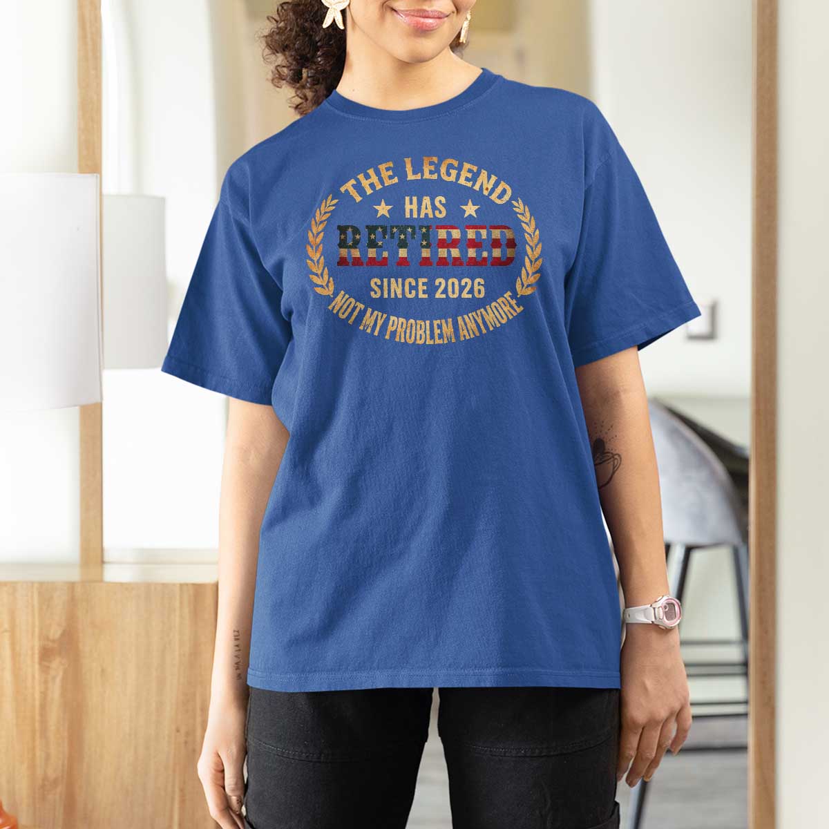 Retirement Gifts For Men 2026 T Shirt For Women The Legend Has Retired Retired Not My Problems Anymore US Flag