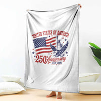 USA 250th Anniversary Throw Blanket Land Of The Free USA Patriotic 1776 2026 Statue Of Liberty Eagle Flag