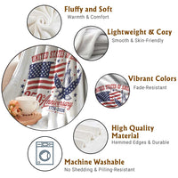 USA 250th Anniversary Throw Blanket Land Of The Free USA Patriotic 1776 2026 Statue Of Liberty Eagle Flag