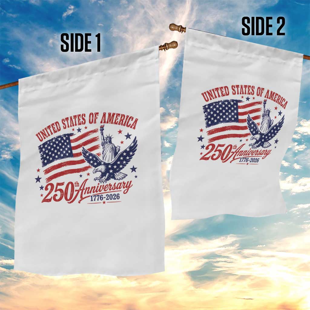 USA 250th Anniversary Garden Flag Land Of The Free USA Patriotic 1776 2026 Statue Of Liberty Eagle Flag