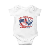 USA 250th Anniversary Baby Onesie Land Of The Free USA Patriotic 1776 2026 Statue Of Liberty Eagle Flag