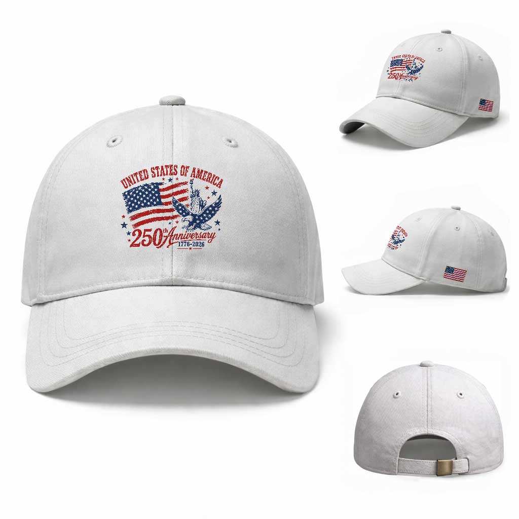 USA 250th Anniversary Baseball Cap Land Of The Free USA Patriotic 1776 2026 Statue Of Liberty Eagle Flag