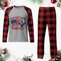 USA 250th Anniversary Plaid Pajama Set Land Of The Free USA Patriotic 1776 2026 Statue Of Liberty Eagle Flag