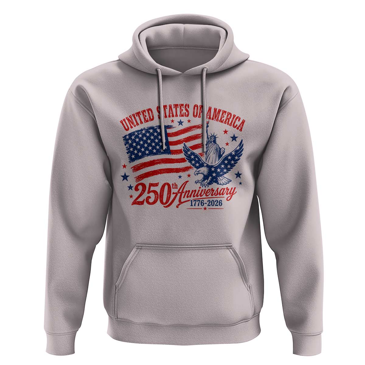 USA 250th Anniversary Hoodie Land Of The Free USA Patriotic 1776 2026 Statue Of Liberty Eagle Flag