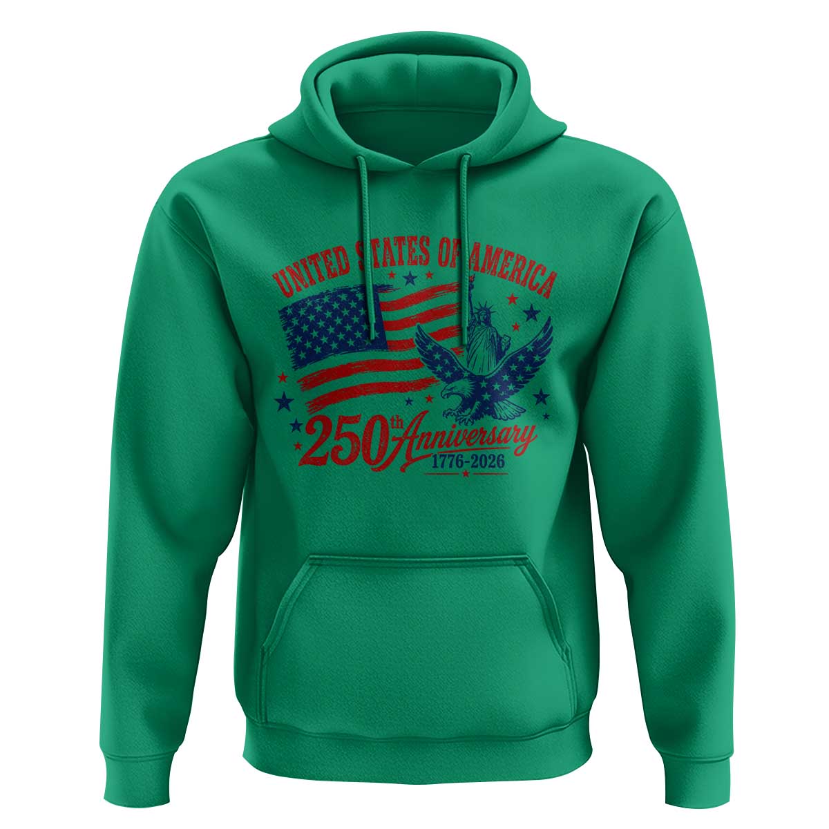 USA 250th Anniversary Hoodie Land Of The Free USA Patriotic 1776 2026 Statue Of Liberty Eagle Flag