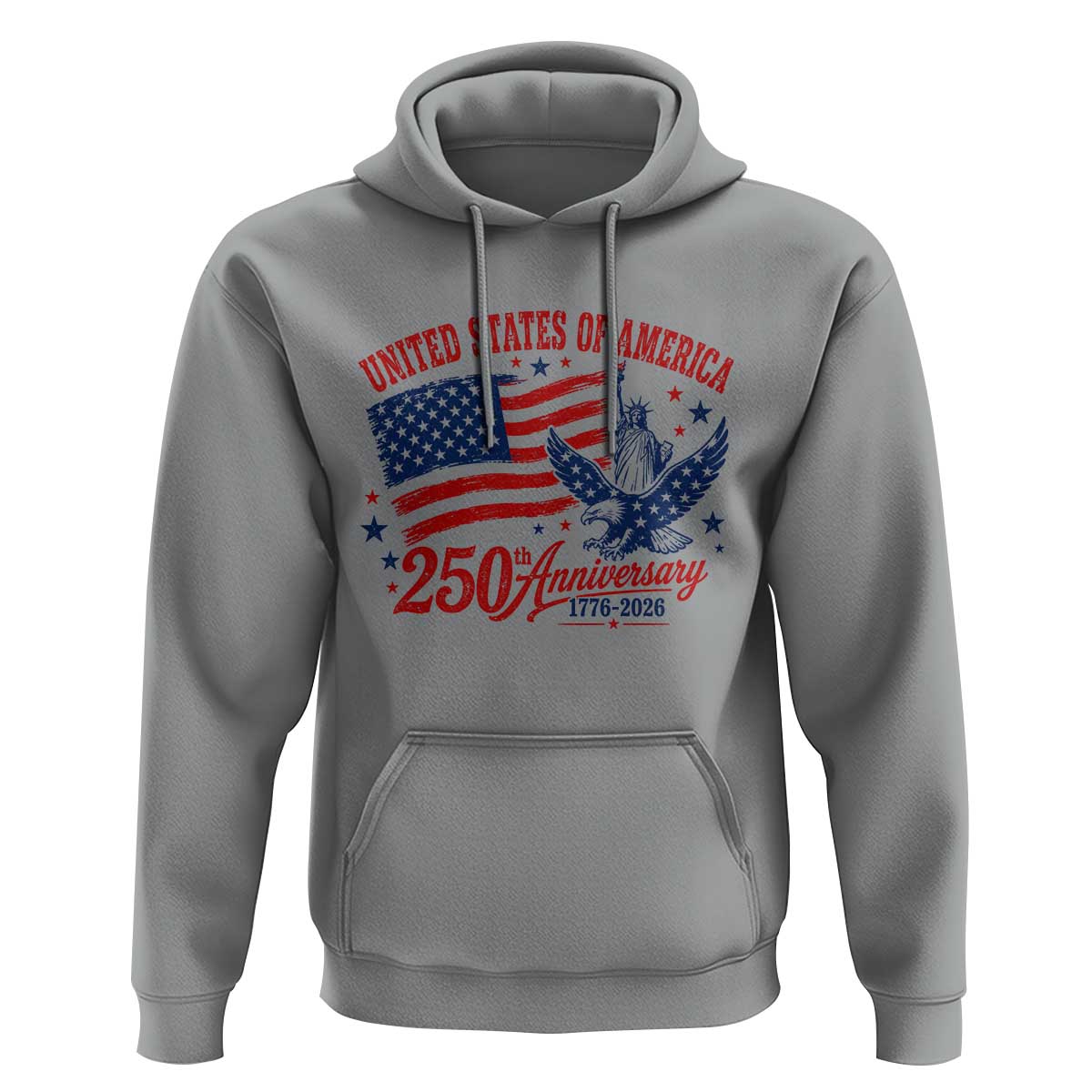 USA 250th Anniversary Hoodie Land Of The Free USA Patriotic 1776 2026 Statue Of Liberty Eagle Flag
