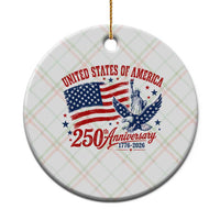 USA 250th Anniversary Ceramic Ornament Land Of The Free USA Patriotic 1776 2026 Statue Of Liberty Eagle Flag