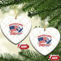 USA 250th Anniversary Ceramic Ornament Land Of The Free USA Patriotic 1776 2026 Statue Of Liberty Eagle Flag