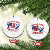 USA 250th Anniversary Ceramic Ornament Land Of The Free USA Patriotic 1776 2026 Statue Of Liberty Eagle Flag