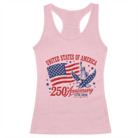 USA 250th Anniversary Racerback Tank Top Land Of The Free USA Patriotic 1776 2026 Statue Of Liberty Eagle Flag