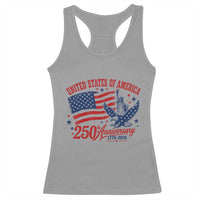 USA 250th Anniversary Racerback Tank Top Land Of The Free USA Patriotic 1776 2026 Statue Of Liberty Eagle Flag