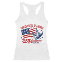 USA 250th Anniversary Racerback Tank Top Land Of The Free USA Patriotic 1776 2026 Statue Of Liberty Eagle Flag