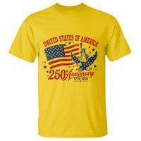 USA 250th Anniversary T Shirt Land Of The Free USA Patriotic 1776 2026 Statue Of Liberty Eagle Flag