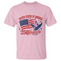 USA 250th Anniversary T Shirt Land Of The Free USA Patriotic 1776 2026 Statue Of Liberty Eagle Flag