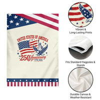 USA 250th Anniversary Patriotic Garden Flag Land Of The Free USA Patriotic 1776 2026 Statue Of Liberty Eagle Flag