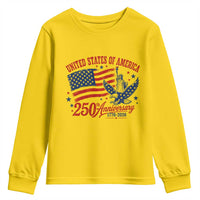 USA 250th Anniversary Youth Sweatshirt Land Of The Free USA Patriotic 1776 2026 Statue Of Liberty Eagle Flag