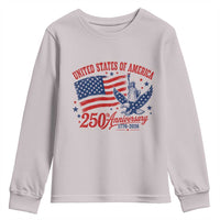 USA 250th Anniversary Youth Sweatshirt Land Of The Free USA Patriotic 1776 2026 Statue Of Liberty Eagle Flag
