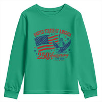 USA 250th Anniversary Youth Sweatshirt Land Of The Free USA Patriotic 1776 2026 Statue Of Liberty Eagle Flag