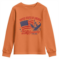 USA 250th Anniversary Youth Sweatshirt Land Of The Free USA Patriotic 1776 2026 Statue Of Liberty Eagle Flag