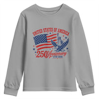 USA 250th Anniversary Youth Sweatshirt Land Of The Free USA Patriotic 1776 2026 Statue Of Liberty Eagle Flag