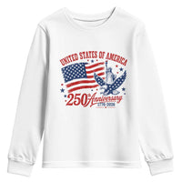 USA 250th Anniversary Youth Sweatshirt Land Of The Free USA Patriotic 1776 2026 Statue Of Liberty Eagle Flag