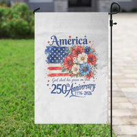 God 250th Anniversary USA Flag Floral Garden Flag Patriotic Freedom 4th of July 250 Years America